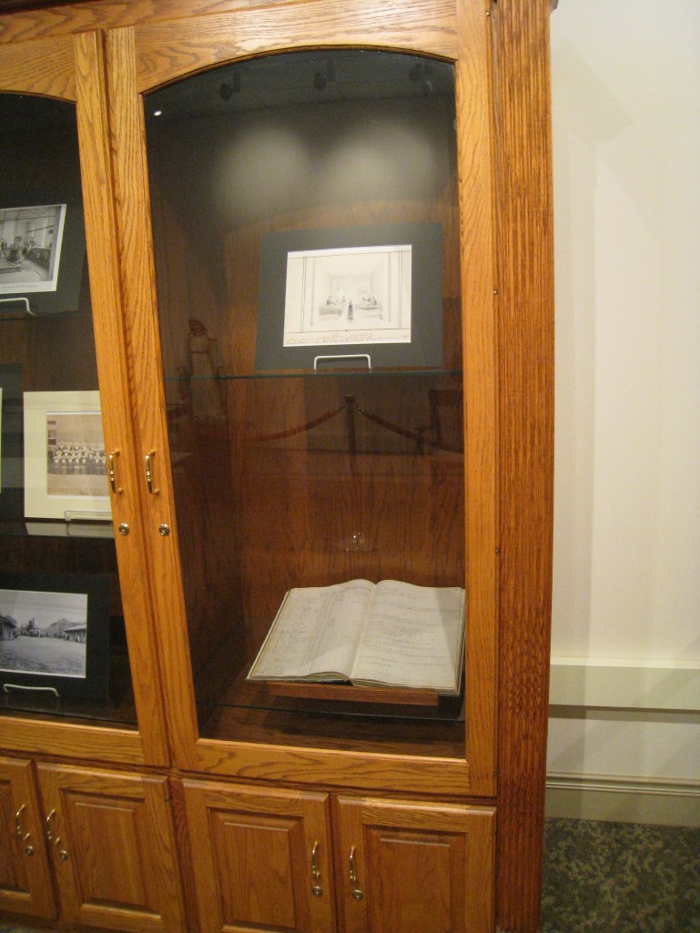 Two more sites where Sisters served. Top: sketch of General Hospital in Richmond. Bottom: Patient ledger from St. Mary's Hospital Rochester, NY