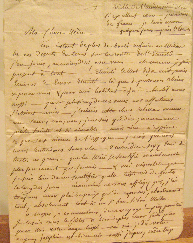 Letter of Brute to Elizabeth Ann Seton