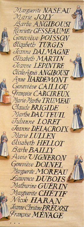 Names of earliest Daughters of Charity