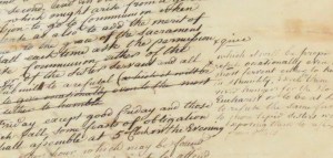 Detail from image #5 showing crossed out text and annotations