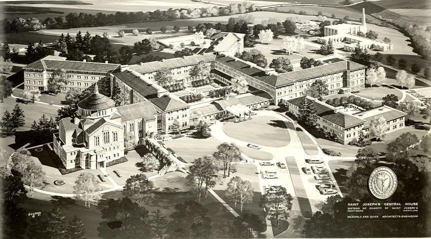 Design drawing by Maguolo and Quick, architects for the Provincial House, showing three wings which were never built.