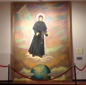 Elizabeth Ann Seton canonization banner, now on display in the Seton Shrine Museum (image used with permission of the Provincial Archives)