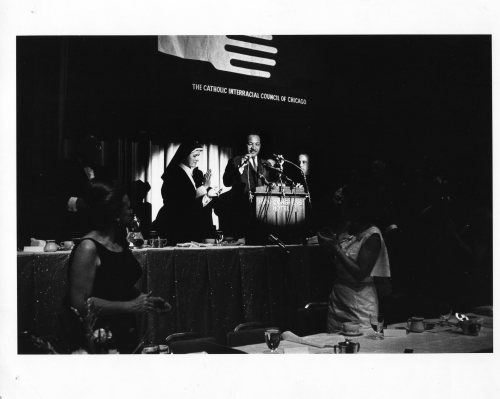 Sister Mary William Sullivan with Dr. Martin Luther King, Jr., 1964
